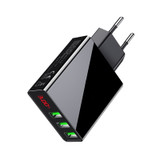 3 Port USB Phone Charger LED Display EU Plug Total Max 3A Smart Fast Charger Mobile Wall Charger for iPhone iPad Samsung
