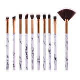 10 Pcs Marble Makeup Brushes Powder Foundation Eyeshadow Lip Eyeliner Blush Professional Makeup Brush Set Tools
