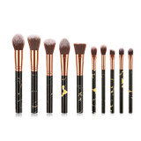 10 Pcs Marble Makeup Brushes Powder Foundation Eyeshadow Lip Eyeliner Blush Professional Makeup Brush Set Tools