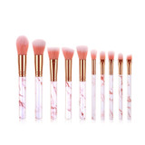 10 Pcs Marble Makeup Brushes Powder Foundation Eyeshadow Lip Eyeliner Blush Professional Makeup Brush Set Tools