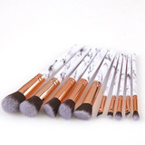 10 Pcs Marble Makeup Brushes Powder Foundation Eyeshadow Lip Eyeliner Blush Professional Makeup Brush Set Tools