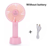 1PCs Handheld Personal Mini Fan USB Rechargeable Portable Fan Cooler With Strap Adjustable 3 Speed For Office Outdoor Travel