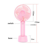 1PCs Handheld Personal Mini Fan USB Rechargeable Portable Fan Cooler With Strap Adjustable 3 Speed For Office Outdoor Travel