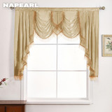 NAPEARL 1 Piece Luxury Valance Curtains Short Solid Color Drops For Bedroom European Style Semi Shade Elegant Panel Decor Rustic