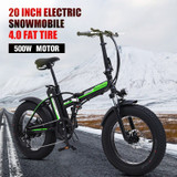 500w Electric bike 20 inch Motorcycle 48v electric Folding Bicycle bike  Mountain e bike Cycling electric Snow Bike fat tire