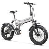 Ebike Electric bike 500W electric fat bike beach bike cruiser electric bicycle 48v12.8ah lithium battery  electric mountain bike (MX21-Gray)