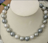8mm Multicolor south sea shell pearl necklace 18" LL123