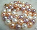 8MM AAA+ Multi-Color South Sea SHELL PEARL NECKLACE 18"