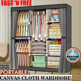 Upgraded 71" Portable Closet Wardrobe Clothes Rack Storage Organizer with Shelf