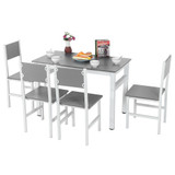 5PCS Modern Dining Set Table 4 Chairs Kitchen Furniture Room Breakfast Home