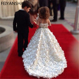 Flower Girl Dresses For Weddings 2019 Luxury Kids Evening Pageant Ball Gowns First Communion Dresses For Girls Vestidos daminha
