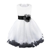 Flower Girls Princess Dress Kids Infant Girls Flower Petals Tulle Formal Wedding Pageant Dress Bridal Tulle Formal Party Dress