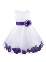 Flower Girls Princess Dress Kids Infant Girls Flower Petals Tulle Formal Wedding Pageant Dress Bridal Tulle Formal Party Dress