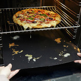 40*30cm 2pc Nonstick BBQ Grill Mat Reusable Teflon Cooking Baking Pad Cook Grilling Sheet Heat Resistance Easily Cleaned Mat Bbq (Black)