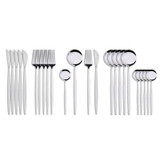 24Pcs 18/10 Stainless Steel Dinnerware Set Black Gold Cutlery Spoon Fork Knife Western Cutleri Silverware tableware Set Supplies