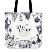 Wine Sketch Tote Bag