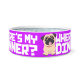 Where's My Dinner Pug Dog Bowl