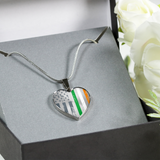 US Irish Flag Silver Necklace