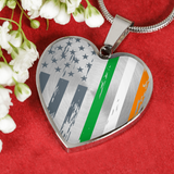 US Irish Flag Silver Necklace