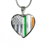 US Irish Flag Silver Necklace