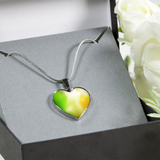 Blurred Irish Flag Silver Necklace