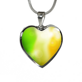 Blurred Irish Flag Silver Necklace