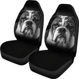 Resting Bulldog Face Car Seat Covers (set of 2) - bulldog bestseller