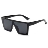 Women's Flat Top Square Oversize Fashion Sunglasses, blue or silver