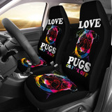 Love Pugs Car Seat Covers (set of 2)