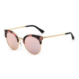 Women's Half Frame Round Cat Eye Polarized Sunglasses, 6 color choices