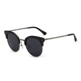 Women's Half Frame Round Cat Eye Polarized Sunglasses, 6 color choices
