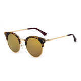 Women's Half Frame Round Cat Eye Polarized Sunglasses, 6 color choices