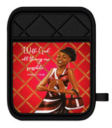 Delta Red/White Oven Mitt Pot Holder Set Delta Red/White Oven Mitt Pot Holder Set