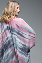 Gray & Pink Watercolor Kimono