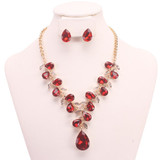Teardrop Rhinestone Necklace Set