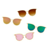 Women's Round Cat Eye Fashion Sunglasses Case & Cloth, 4 color choices Women's Round Cat Eye Fashion Sunglasses Case & Cloth, 4 color choices