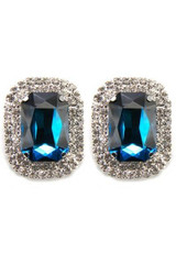 Wide Rhinestone Clip Earring