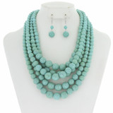 Multi Layered Necklace Set with Earrings