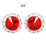 Red Crystal Stud Earrings