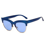 Women's Half Frame Round Cat Eye 100% UV Sunglasses 3 colors