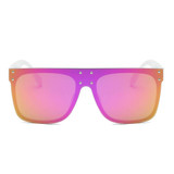 Women's Flat Top Oversize Mirrored Square 100% UV Sunglasses 2 colors