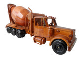Cement truck multicolor Mahogany Wood Desktop Airplane Model