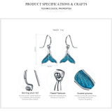 925 Sterling Silver Whale Tail Earrings