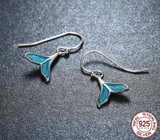 925 Sterling Silver Whale Tail Earrings