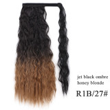 Ombre 22inches Vigorous Corn Wavy Long Ponytail Wrap on Clip Hair Extensions
