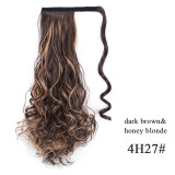 Ombre 22inches Vigorous Corn Wavy Long Ponytail Wrap on Clip Hair Extensions