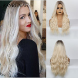 JONRENAU Long Synthetic Natural Wave Hair Wig