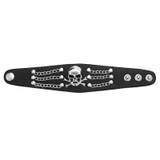 Skull Bracelet <br/> Skull and Crossbones (leather) Skull Bracelet <br/> Skull and Crossbones (leather)