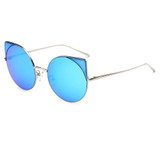 Women's Mirrored Lens Round Cat Eye Sunglasses, Choose from 6 colors