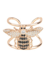 Honey Bee 22ct Rose Gold Adjustable Cocktail Ring